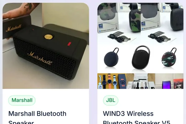 Przykładowe produkty: głośniki i elektronika
