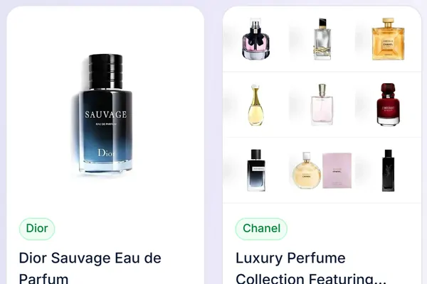 Przykładowe produkty: perfumy i wody toaletowe