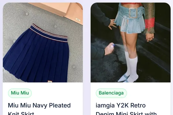 Przykładowe produkty: moda damska: spódnice i komplety